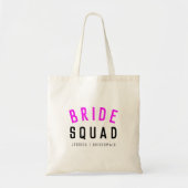 Bride Squad | Hot-roze Bachelorette Bridesmaid Tote Bag (Voorkant)