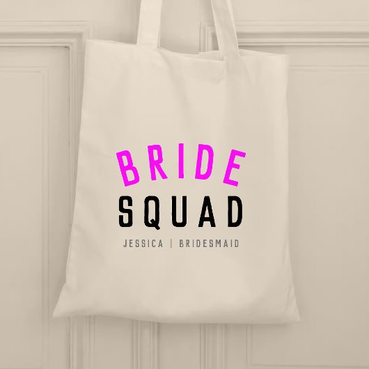 Bride Squad | Hot-roze Bachelorette Bridesmaid Tote Bag