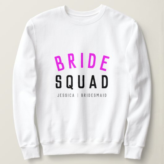Bride Squad | Hot-roze Bachelorette Bridesmaid Trui (Design voorkant)