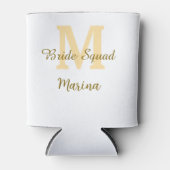 Bride squad monogram golden bridal shower simple  blikjeskoeler (Voorkant)