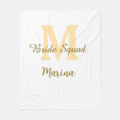 Bride squad monogram golden bridal shower simple  fleece deken (Voorkant)