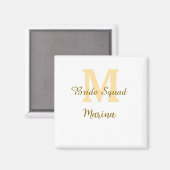 Bride squad monogram golden bridal shower simple  magneet (Voorkant / Achterkant)