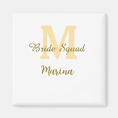 Bride squad monogram golden bridal shower simple  magneet (Voorkant)
