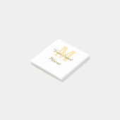 Bride squad monogram golden bridal shower simple  post-it® notes (Schuin)