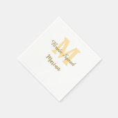 Bride squad monogram golden bridal shower simple  servet (Hoek)