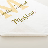 Bride squad monogram golden bridal shower simple  sherpa deken (3/4)