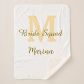 Bride squad monogram golden bridal shower simple  sherpa deken (Voorkant)