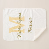 Bride squad monogram golden bridal shower simple  sherpa deken (Voorkant (horizontaal))