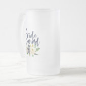 bride squad navy floral bachelorette vrijgezellenf matglas bierpul (Voorkant links)