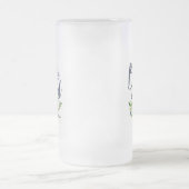 bride squad navy floral bachelorette vrijgezellenf matglas bierpul (Center)