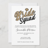 Bride Squad Party Uitnodiging - Goud & Zwart (Voorkant)