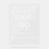 Bride Squad Personalized Bachelorette Welcome Acryl Bord (Voorkant)