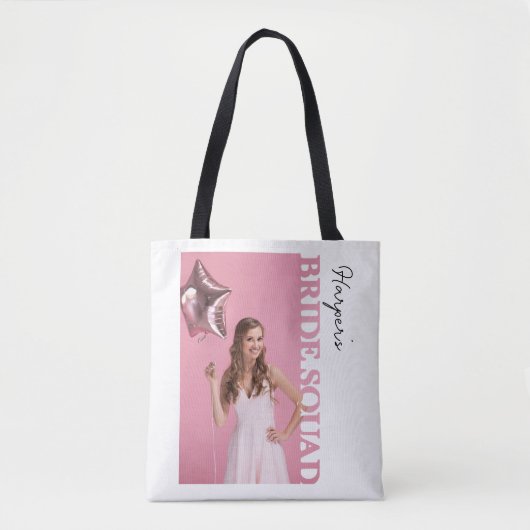 Bride Squad Photo Tote Bag |personalised Hen Party (Voorkant)