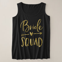Bride Squad Plus Size Tanktop Gold Heart Arrow