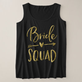 Bride Squad Plus Size Tanktop Gold Heart Arrow