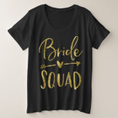 Bride Squad Plus Size Tanktop Gold Heart Arrow (Design voorkant)