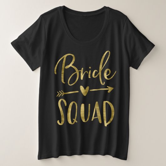 Bride Squad Plus Size Tanktop Gold Heart Arrow (Design voorkant)
