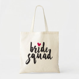 Bride Squad Red Heart Tote Bag