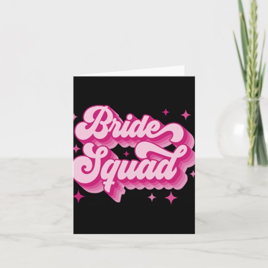 Bride Squad Retro Bruidsfeest Bachelorett Kaart (Voorkant)