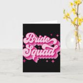 Bride Squad Retro Bruidsfeest Bachelorett Kaart (Gele Bloem)