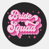 Bride Squad Retro Bruidsfeest Bachelorett Ronde Sticker (Voorkant)