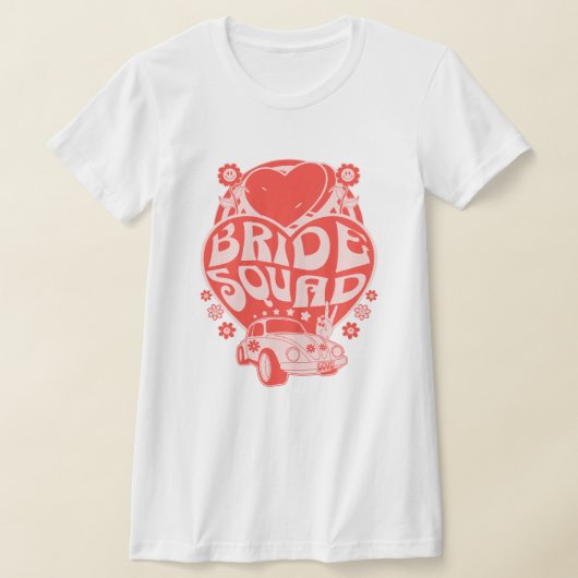 "Bride Squad" Retro Bruidsfeest T-shirt (Laagn)