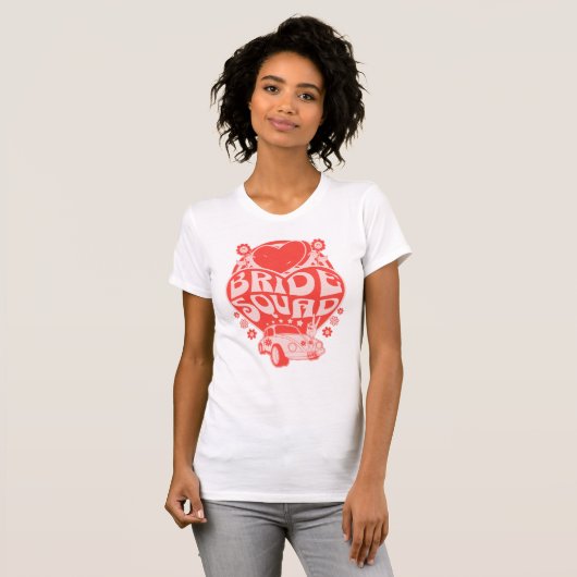 "Bride Squad" Retro Bruidsfeest T-shirt (Voorkant volledig)