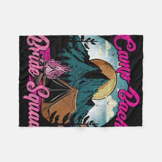 Bride Squad Retro Camping Camp vrijgezellenfeest Fleece Deken (Voorkant (Horizontaal))
