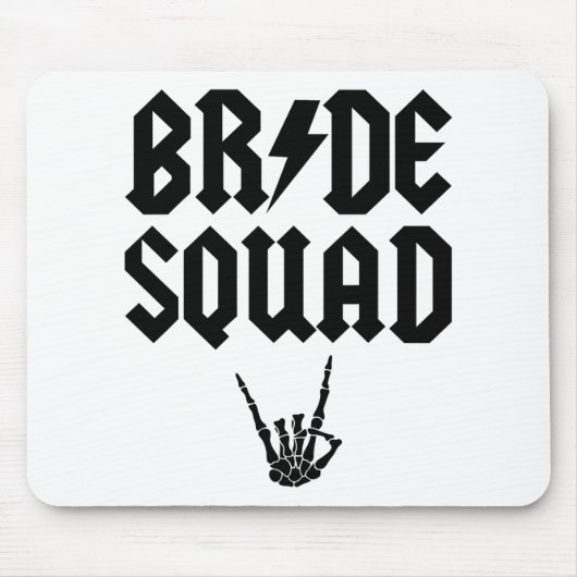 Bride Squad Rock N Roll Skeleton Hand Halloween Ba Muismat (Voorkant)