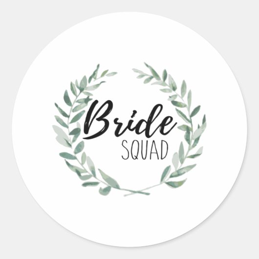 Bride Squad Ronde Sticker (Voorkant)