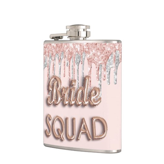 Bride squad roos gold glitter siver bachelotette heupfles (Links)
