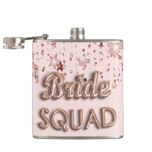 Bride squad roos gouden sterren bachelotette heupfles