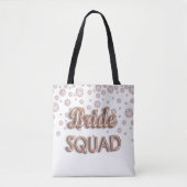 Bride squad roos gouden witte diamanten bachelotet tote bag (Voorkant)