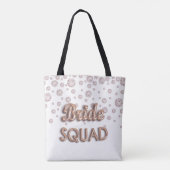 Bride squad roos gouden witte diamanten bachelotet tote bag (Achterkant)