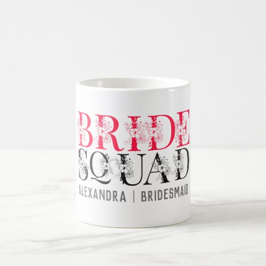 Bride Squad | Roze Bachelorette Party Bridesmaid Koffiemok (Center)