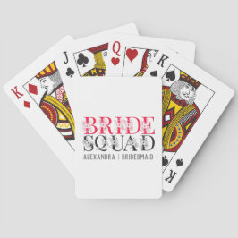 Bride Squad | Roze Bachelorette Party Bridesmaid Pokerkaarten
