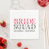 Bride Squad | Roze Bachelorette Party Bridesmaid Servet (Insitu)