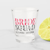 Bride Squad | Roze Bachelorette Party Bridesmaid Shot Glas (Voorkant)