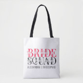 Bride Squad | Roze Bachelorette Party Bridesmaid Tote Bag (Voorkant)