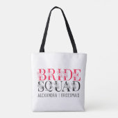 Bride Squad | Roze Bachelorette Party Bridesmaid Tote Bag (Achterkant)