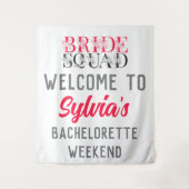 Bride Squad | Roze Bachelorette Party Bridesmaid Wandkleed (Voorkant)