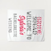 Bride Squad | Roze Bachelorette Party Bruidsmeisje Wandkleed (Voorkant (horizontaal))