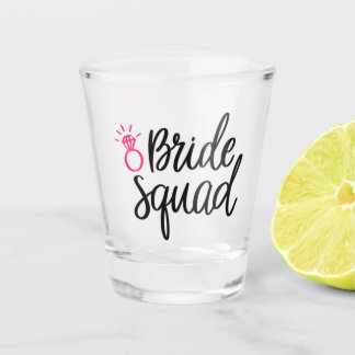 Bride Squad Roze Ring Shot Glas