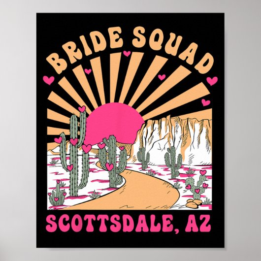 Bride Squad Scottsdale Desert Disco Bachelorette P Poster (Voorkant)