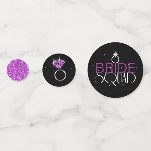 Bride Squad Silhouetten Magenta/Zwart ID252 Confetti (Voorkanten)