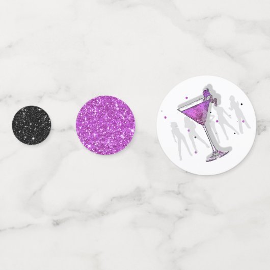 Bride Squad Silhouetten Magenta/Zwart ID252 Confetti (Achterkanten)