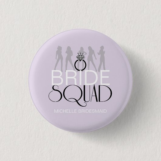 Bride Squad Silhouettes Black op Lites ID252 Ronde Button 3,2 Cm (Voorkant)