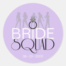 Bride Squad Silhouettes Black op Lites ID252 Ronde Sticker
