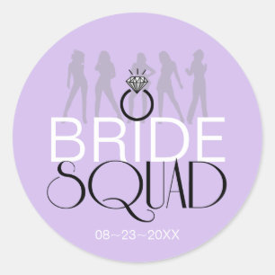 Bride Squad Silhouettes Black op Lites ID252 Ronde Sticker