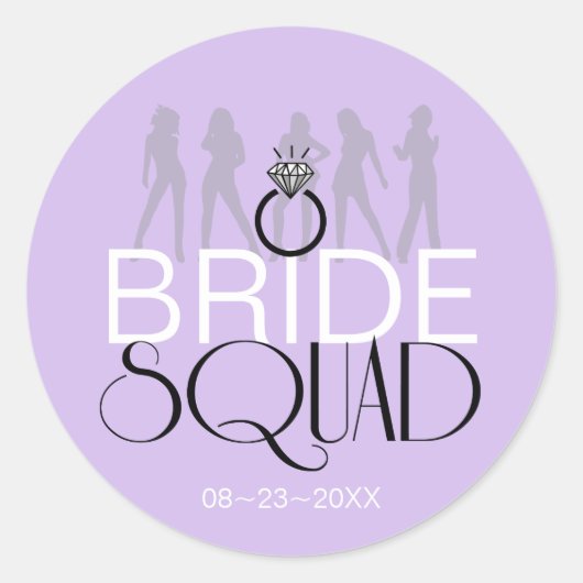 Bride Squad Silhouettes Black op Lites ID252 Ronde Sticker (Voorkant)